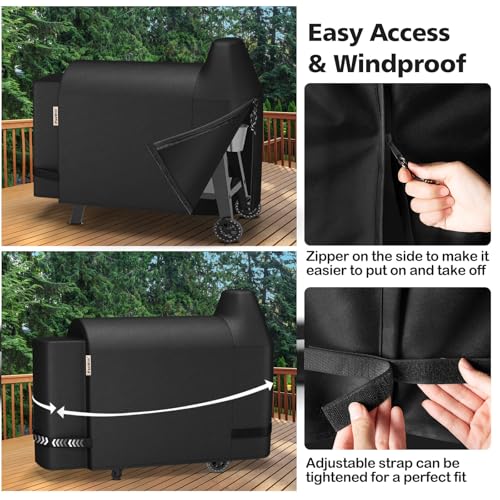 Image of PasWith Grill Cover for Pit Boss Austin XL,[900D Strong Tear-Resistant] Wood Pellet Smoker Cover for Pitboss 1000 Series,Waterproof Grill Cover for Pitboss Rancher XL,1100 Pro,1150,Z Grill 1000