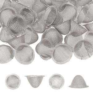 40 Pieces 3/4 Inch Bowl Screens Filters, Stainless Steel Mesh Clean Screens with Tapered Design Screens Mini Metal Filters Reusable Filters Self-Adjustable Size Filter