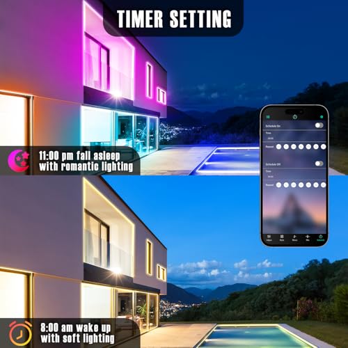 KIKO-100ft-Outdoor-LED-Strip-Lights-Waterproof-IP67-Waterproof-Outside-Led-Light-Strips-with-App-Remote-Control-Music-Sync-RGB-Exterior-24V-Led-Rope-Lights-for-Balcony-Deck-Roof-Garden-Pool