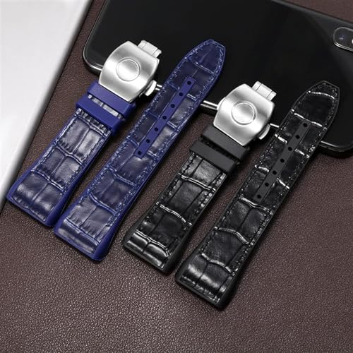 Bracelet Franck Muller V45 en cuir véritable et nylon noir boucle rose gold - 3