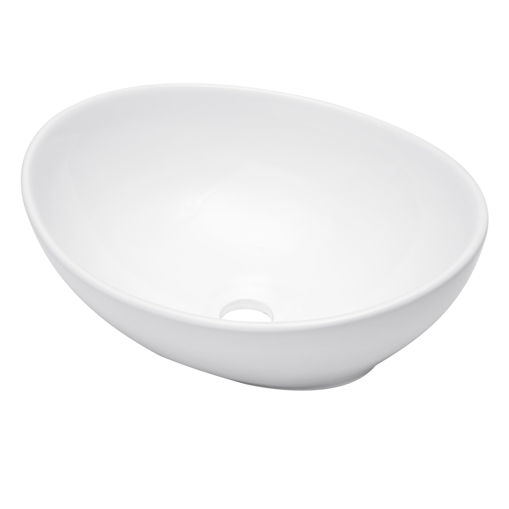 Oval Vessel Sink - IOROYO 16"x13" Bathroom Sink Oval Above Counter Vessel Sink White Ceramic Porcelain Bathroom Vessel Bath Vanity Sink