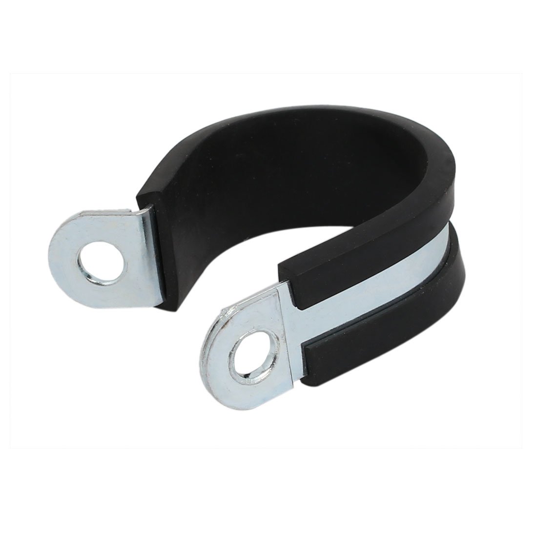 Aexit 26mm Dia fastener EPDM Lined R Shaped Zinc Plated Stainless Steel Pipe Clip Cable Clamp Model:84as624qo445