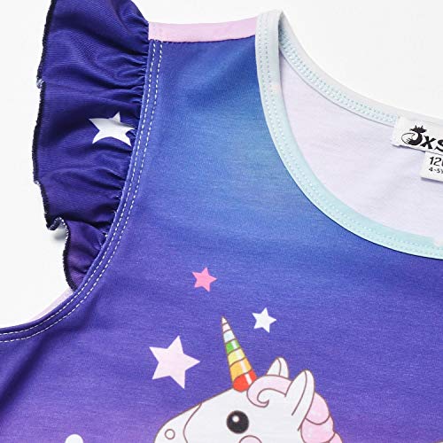 Image of Jxstar 2-Pack Nightgown for Girls Flutter Sleeve Pajamas Cotton Night Dresses