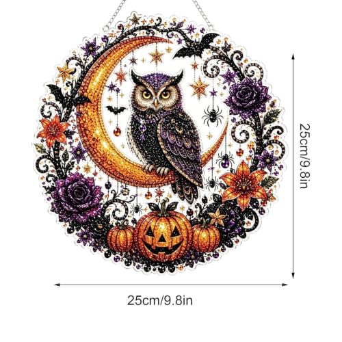 Kit de Arte con Gemas Suncatcher de Halloween para Adultos 4