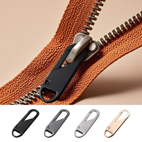 4 peças de substituição com fecho de correr, aba de alça com zíper para mochilas, bagagem, jaquetas, acessórios de viagem, uso em reparos