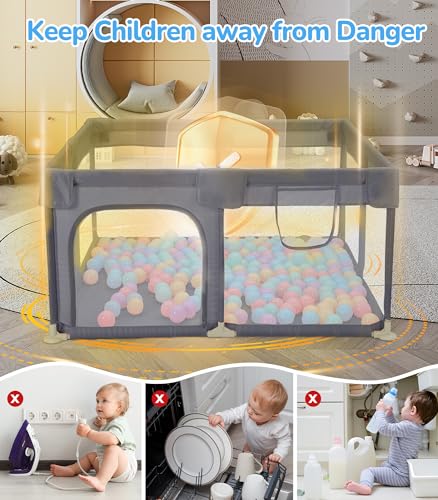 Dripex P1001 Baby Playpen, 52 Inch×52 Inch Play Pens For Babies And Toddlers, Safe Anti-Fall Play Yard thumb #2