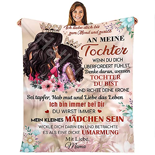 Decke Flauschige Kuscheldecke Mutter zu Tochter Hochwertige Wohndecke, Super Weiche Fleecedecke als Sofaüberwurf, Tagesdecke oder Wohnzimmerdecke Cover