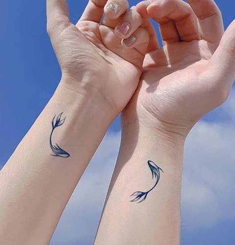 Tatuajes Temporales Adultos De Jugo De Hierbas De Carpa, Semipermanente, Resistente Al Agua, Con Duración De Dos Semanas, Para Muñeca Femenina, Pareja Masculina, Pegatina De Pez Dorado, Calcomanias