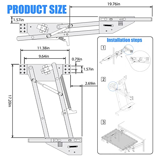 Image of Mixer Lift for Cabinet-Appliance Lift-Heavy Duty Appliance Lift Assist Kitchen Cabinet Mechanism with Soft-Close for Small Kitchen Appliances, Zinc