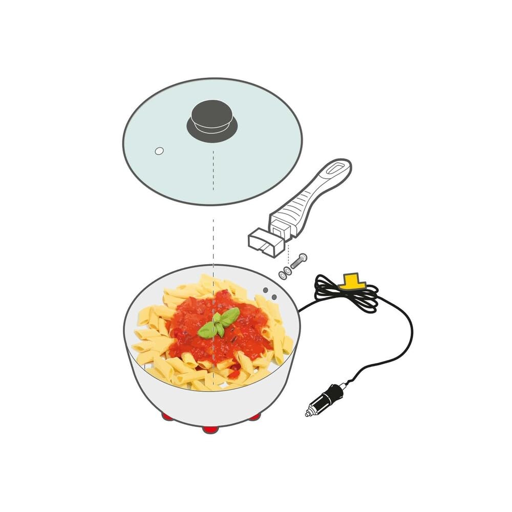 Lampa 97123 Electric Saucepan Casserole électrique portable avec prise allume-cigare de voyage, diamètre 18 cm, 1,9 litre - 24 V - 260 W - 13 A