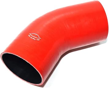 LTI Universal 4-Ply Reinforced High Performance Inner Diameter 4" 45 Degree Elbow Silicone Hose Coupler 102mm 4" RED