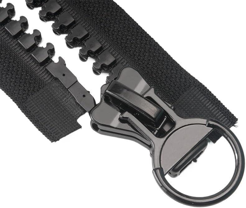 ダブルオープンエンド 20 ゲージ樹脂ジッパーセルフロックプラスチックダウンジャケットファッションアクセサリー(Black,80cm