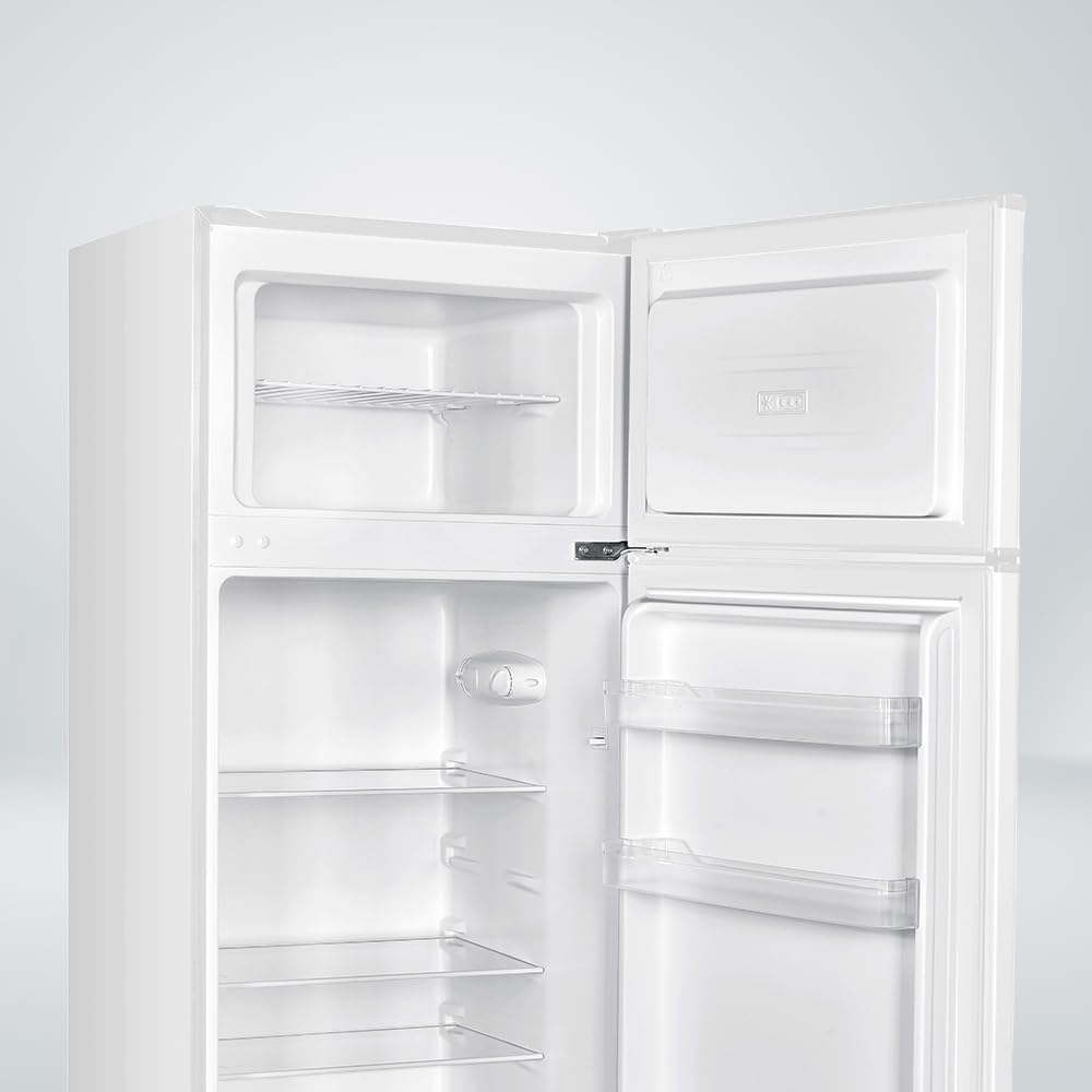 Nilson Réfrigérateur Blanc, 2 Portes. NF145500E, Capacité 206 Litres, Cyclique, Moteur Universel, Niveau Sonore 40 dB, Porte Réversible, Ouverture Sans Poignée, Classe Énergétique E