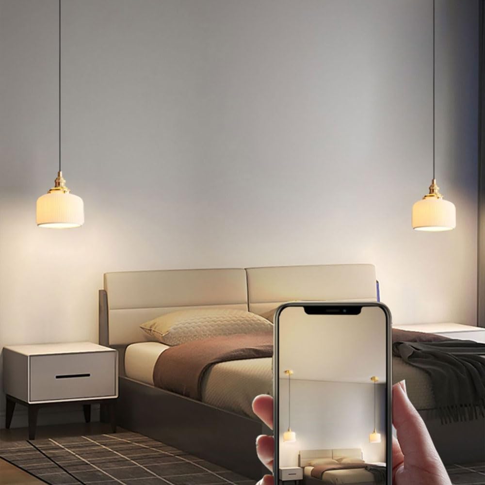 Ceramika w stylu japońskim, kreatywny i spersonalizowany abażur do lamp wiszących, lampa sufitowa z montażem podtynkowym, lampa wisząca ze źródłem światła E14 i pojedynczą głowicą, lampa dekoracyjna