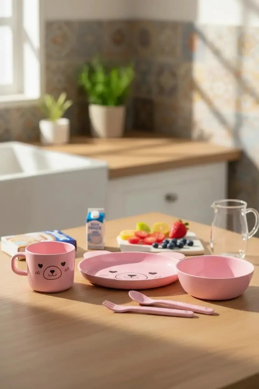 Miniso Lisanslı Sevimli Evcil Hayvan Serisi 5 Parça Çatal Kaşık Bıçak Seti – Hafif Ve Pratik