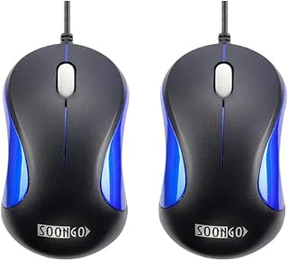 SOONGO Laptop Mouse 2 Pack Suitable for Office and Home Use Compatible computers, laptops, desktops, Windows 7/8/10/XP/11, Vista and Mac blue