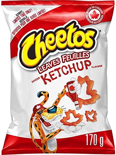 Cheetos Chips Leaves Ketchup Cheese Flavoured Snacks 170g6oz {Imported from Canada}