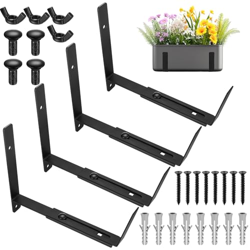 4 Stück Blumenkastenhalterung, Blumenkasten Halterung Balkonkasten Halterung, 15-30cm Verstellbarer Balkonkastenhalterung für Blumenkastenhalter Outdoor Blumenkästen Balkongeländer Geländerkästen 4 Stück Blumenkastenhalterung, Blumenkasten Halterung Balkonkasten Halterung, 15-30cm Verstellbarer Balkonkastenhalterung für Blumenkastenhalter Outdoor Blumenkästen Balkongeländer Geländerkästen