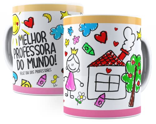 Caneca A Melhor Professora Do Mundo 325 Ml De Porcelana