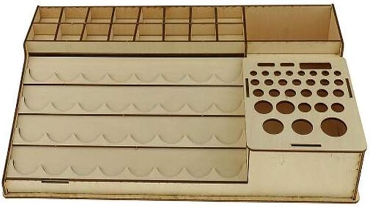Wooden Paints Bottles Rack Modular Stand Storage Rack DIY Art Painting Tools, Acrylics Paint Stand,Tattoo Paint Brushes Display Tray, Cosmetic Makeup Organizer Case, Epoxy Microblading Storage Model