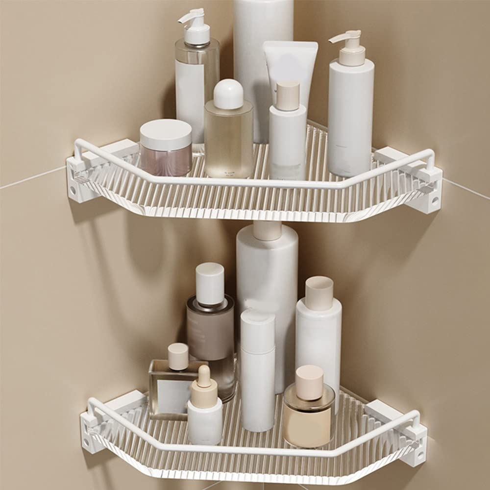Shower Shelf Racks White Bathroom Toilet Shelf Toilet Toilet Washstand Free Punching Acrylic Triangle Storage Rack Shower Caddy