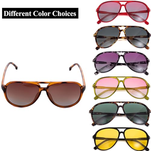 Aviator Sunglasses for Women Lightweight Resin Frame with PC Lenses for UV Protection and Outdoor Use, Dark Brown3