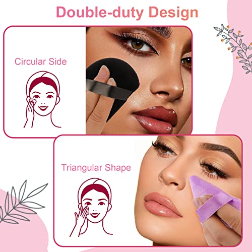 Morarepablic Powder Puff, 8 Pcs Triangle Powder Puff For Makeup & Setting Loose Powder, Powder Puffs For Face Powder, Ultra-Soft Velour Wet Dry Cosmetic For Under Eye, Mini Puffs Makeup Applicator #TOP30
