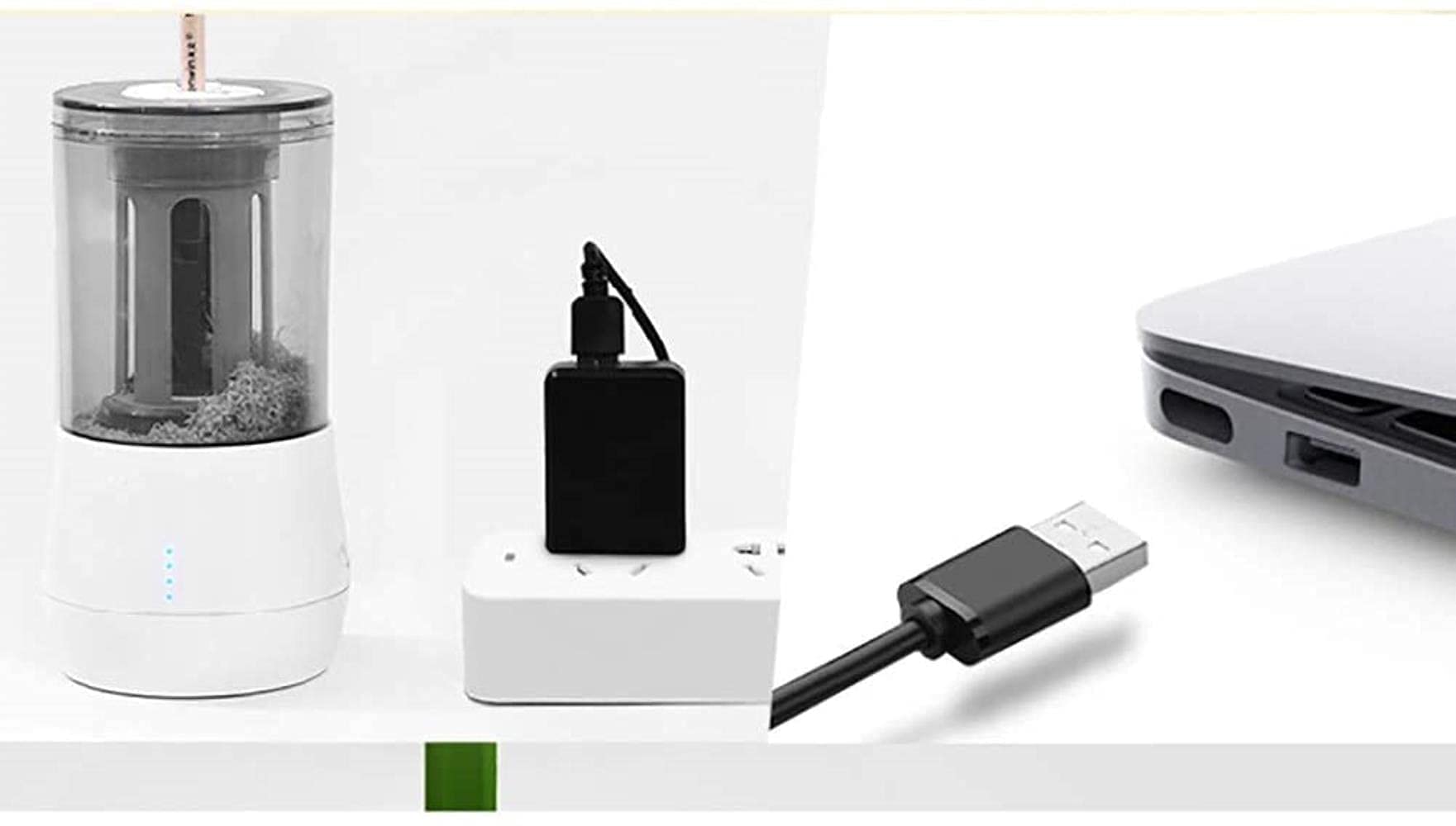 Elektryczne temperówki do ołówków, automatyczne, z dwoma otworami, zasilane baterią sieciową, zasilane przez USB, do użytku na baterii, dla artystów, uczniów i do klas