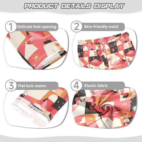KLL Flamingo Christmas Pink Toddler Girl Legging Comfortable Full Length Leg Yoga Pants Gym3