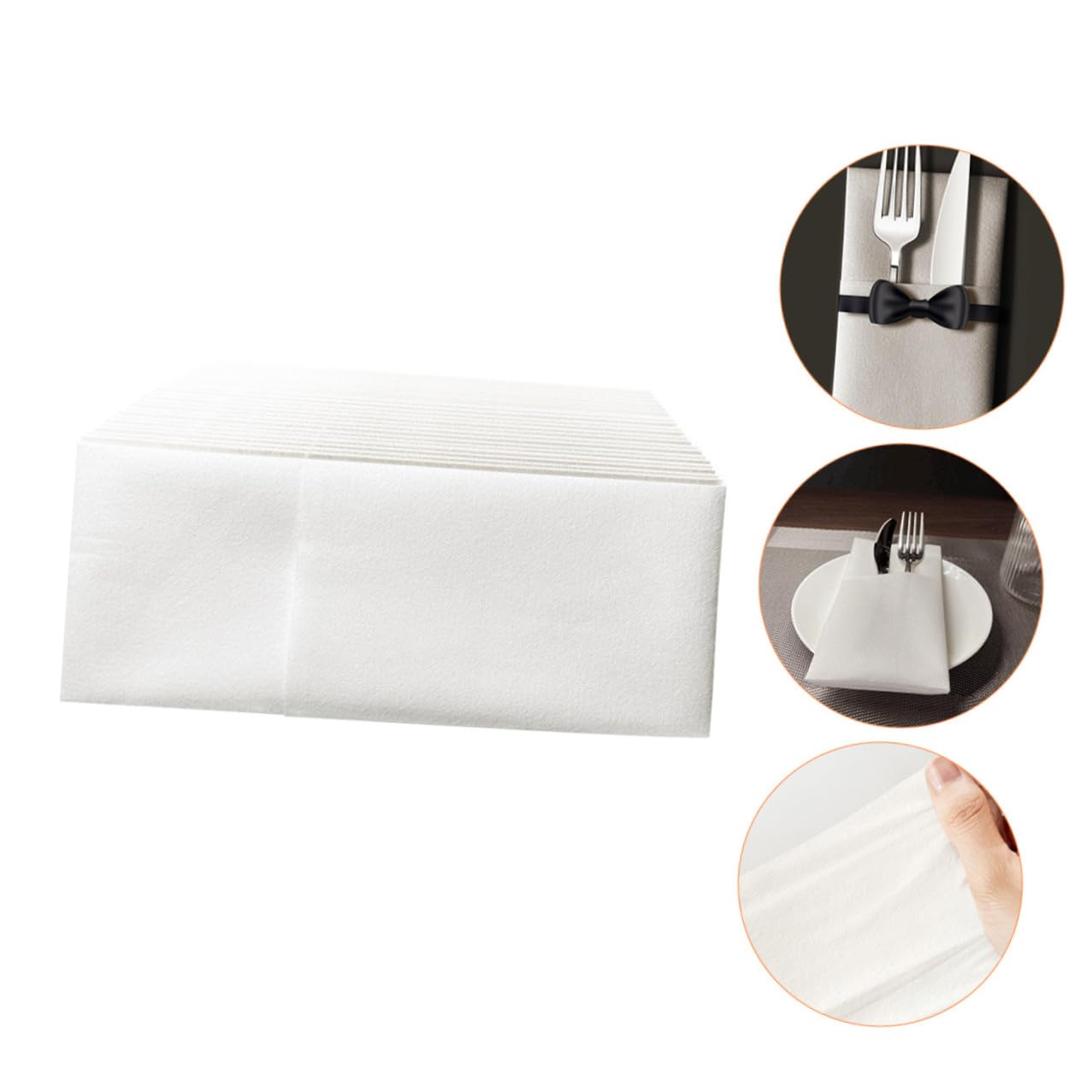 Mikinona 50 piezas Servilletas Desechables de Pulpa de Gruesas y Absorbentes para Restaurante Hotel Fiesta Decoración Mesa