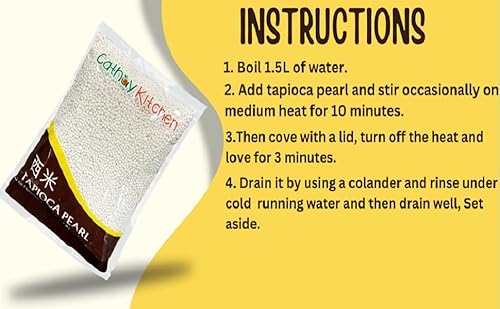image for CATHAY KITCHEN Sago Tapioca Pearls from Cassava | Best for Bubble Boba