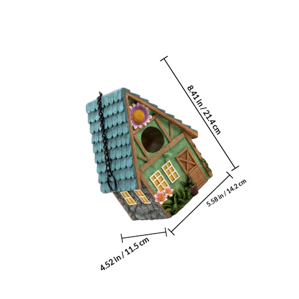 VILLCASE Nido de Pájaro Colgante de Resina Estilo Rústico, Lugar Cálido y Protegido para Aves, Fácil de Colgar, Decoración para Jardín Exterior y Patio