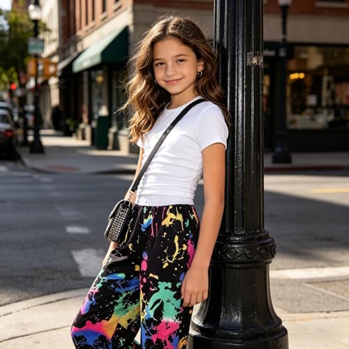 Image of Girls Clothes 2 Piece Short Sleeve T-Shirt Tops & Camo Pants Spring Summer Casual Outfits for Teen Tween Girl 7-14Y