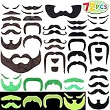 JOYIN 72 Fake Mustache Beard Self Adhesive Novelty St Patricks Costume Accessories, Sombrero Favor Supply Decoration