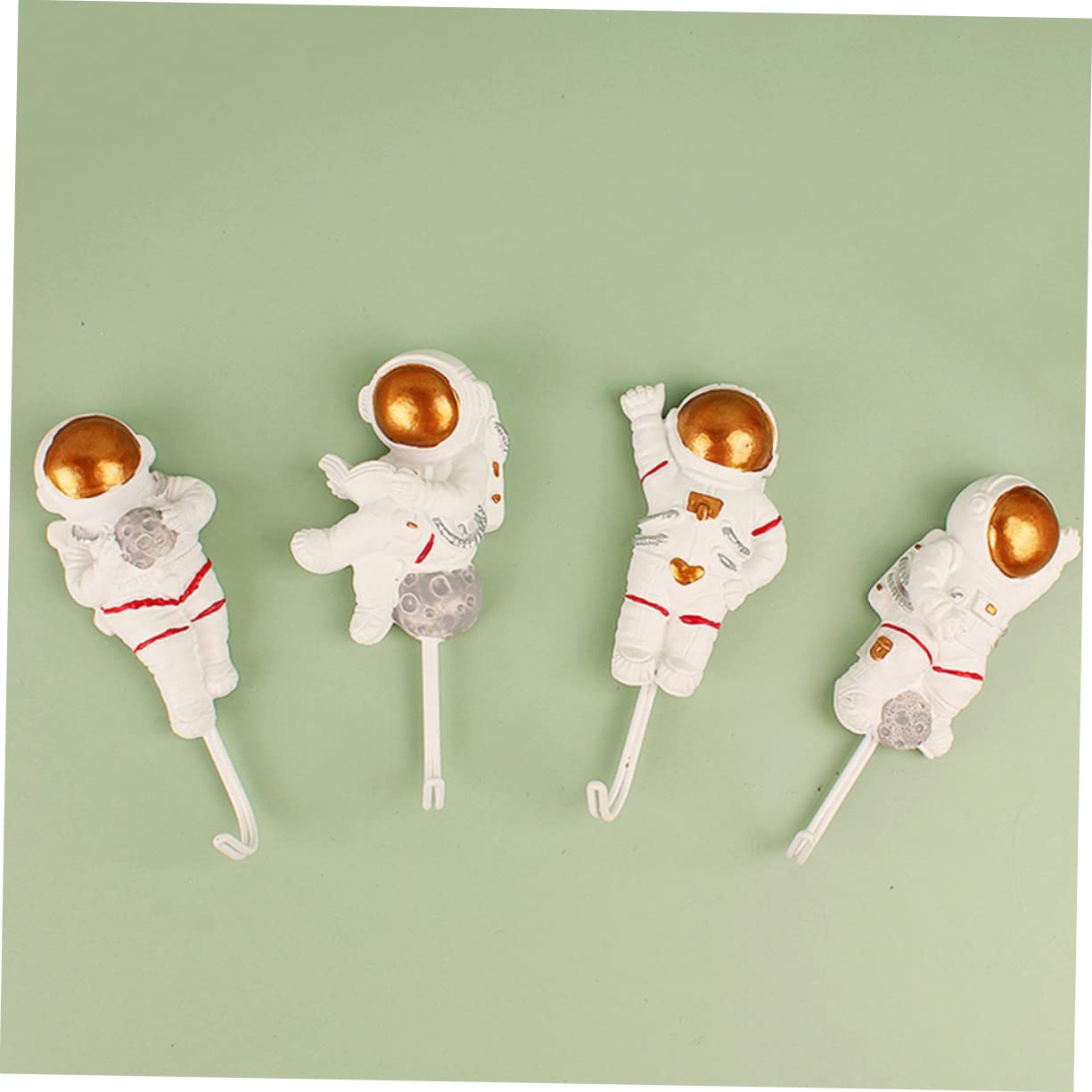 3piezas Ganchos Adhesivos Forma De Astronauta De Organizador De Pared Para Ropa Toallas y Auriculares Diseño Creativo Para Cocina y Hogar Sin Necesidad De Perforar Fáciles De