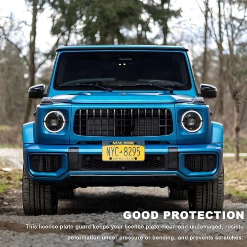 CCHRN 2 PCS License Plate Frame Cover, 6"x12" Curved License Plate Protective Cover with Screws Caps Kit, Unbreakable Front Rear Car Tag Frame for Most Vehicles, Car Accessories (Transparent) - 4