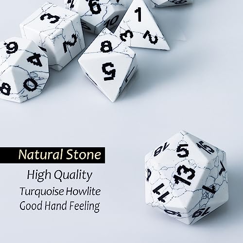 Turquoise Sharp Edge Gemstone Dice Set Handmade 7 Accessories Dice For Dungeons And Dragons Ttrpg Games Multi-Sided Rpg Polyhedral Sharp Edge Dice Roleplaying Games Shadowrun Pathfinder Mtg #TOP5