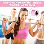 MESUADESI Wrist Weights Set of 2, Wearable Wrist Ankle Weights for Women & Men, Silicone Weighted Bangles Adjustable Arm and Leg Weights for Walking Yoga Pilates Running Dance Gym 2lb - Image 2