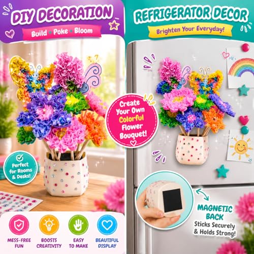 Kit bricolage bouquet de fleurs activité manuelle propre sans colle