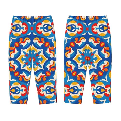 Pajama Pants Pajama Bottoms with Elastic Waistband Sleepwear Lounge Pants, Flowers Mandala Floral3