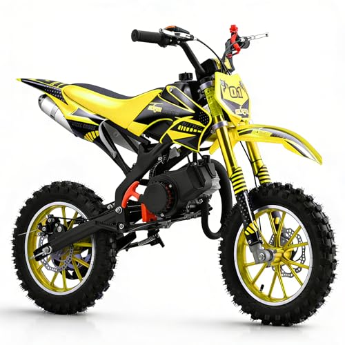50cc Kids Dirt Bike, 2-Stroke Gas Powered Mini Motorcycle Up