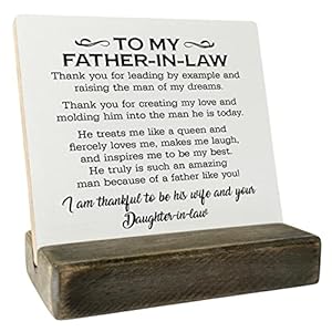 Gifts for Dad from Daughter Wood Plaque Gift Dear Dad I Love YouPlaque with Wooden Stand Meaningful Wood Sign Plaque Gift for Dad To My Father in Law