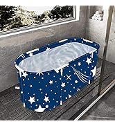 Portable Folding Bathtub Soaking Bath Tub, Separate Family Bathroom SPA Tub for Adult, BDL Freest...