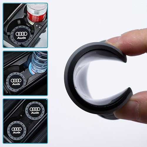 2 Stück Auto Getränkehalter Untersetzer aus Silikon für Audi A1 A3 RS3 A4 A5 A6 A7 RS7 A8 Q3 Q5 Q7 R8 S Series, Universale Cup Holder Matten,rutschfeste Auto Innenraum Accessoires