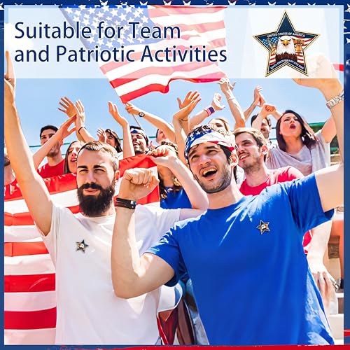 Image of Yinkin 48 Pcs 4th of July Label Pins 250th Anniversary Enamel Pins Bulk American Patriotic Brooch Memorial Day Gift Independence Day Backpacks Clothes Bags Accessories