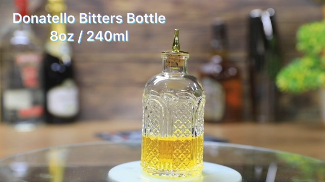 Set 3 Bottiglie In Vetro Vintage Per Amari Con Tappo In Lega E Versatore, Capacità 145-225 Ml - 3