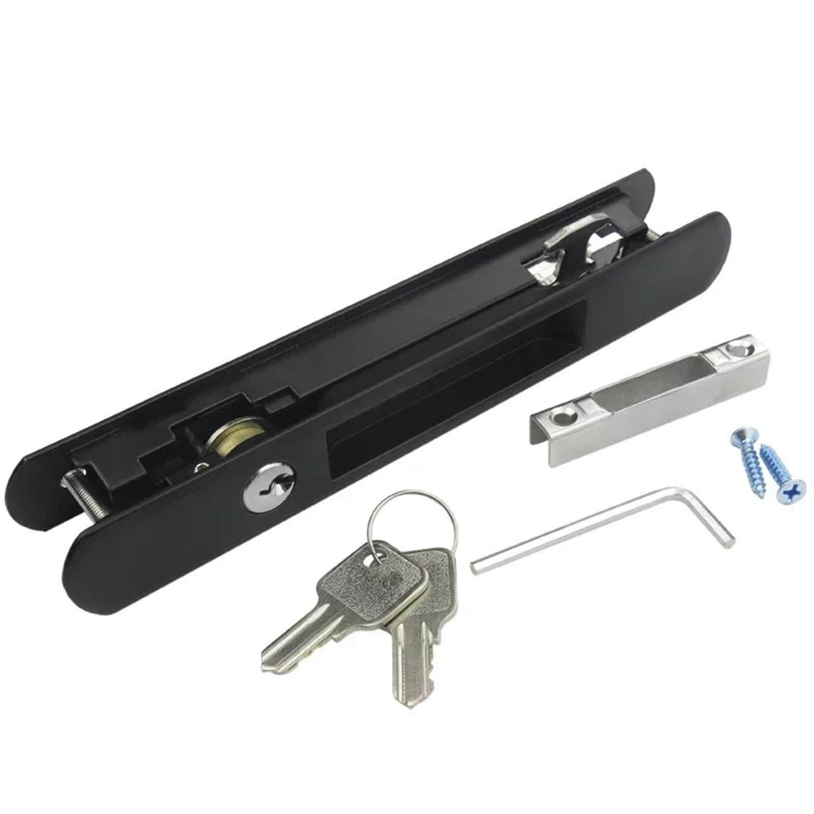 90 Type Sliding Door Lock Buckle Strip Double-Sided Broken Bridge Aluminum Hook with Key 1Pcs(A2)