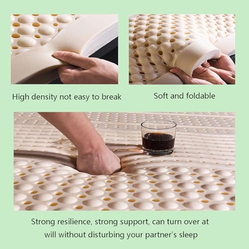 Coprimaterasso doppio, in lattice naturale e memory foam, ipoallergenico, impermeabile, confortevole, ottimo supporto per il sonno per alleviare le allergie e maggiore comfort
