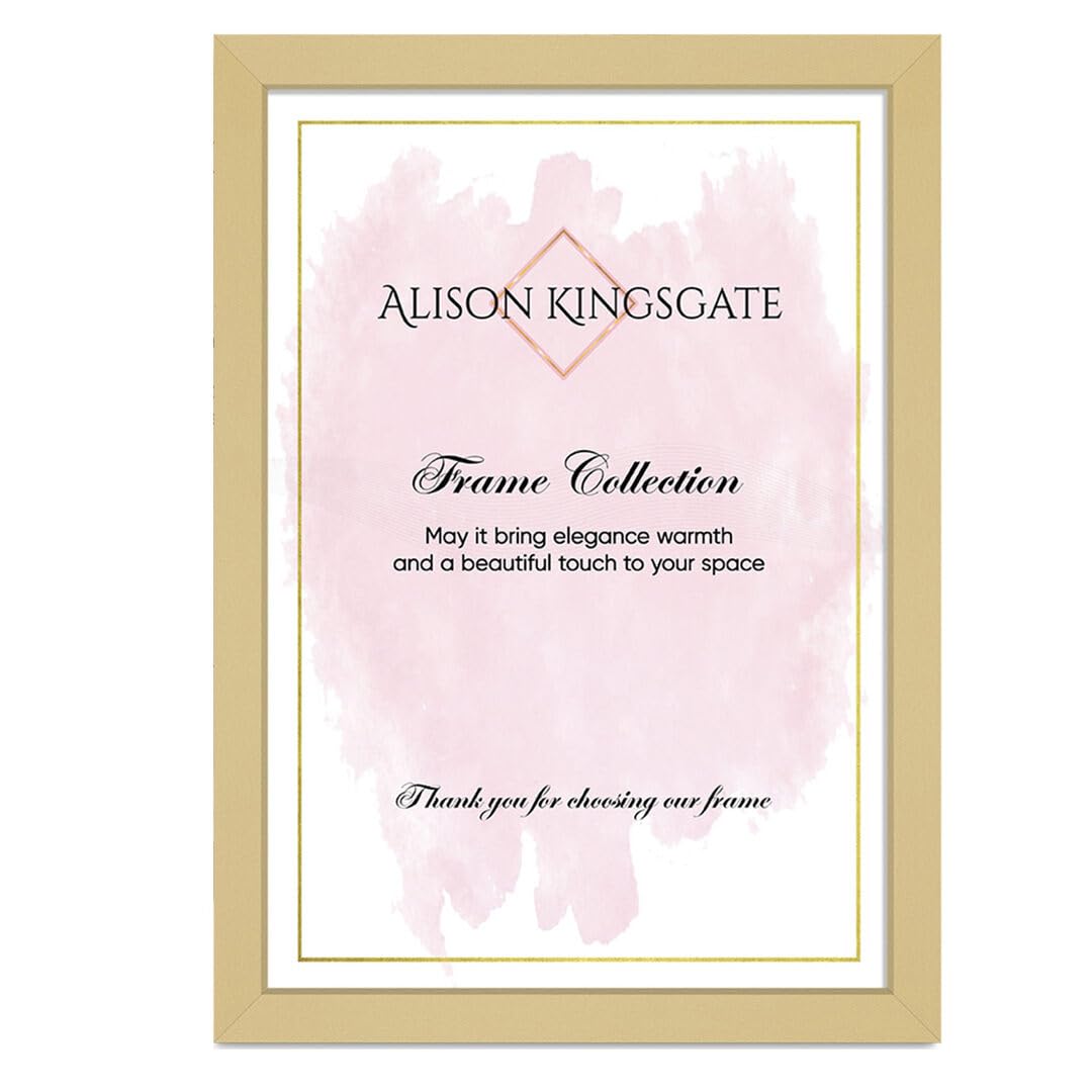 Alison Kingsgate Modern 70X50CM Matte Yellow Photo Frame-Engineered Wood Picture Frames with Shatterproof Perspex - Ideal for Certificates & Artwork- Wall Mount- Multiple Sizes & Colours Available