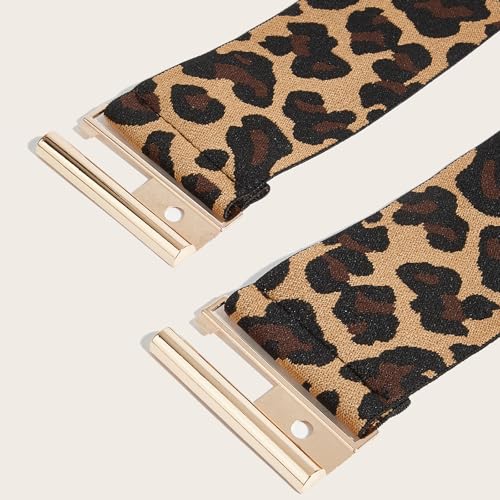Leopard Belts for Women, 2 Pcs Cheetah Print Belt for Dresses Skirts and More Leopard Belts for Women Unique Buckle Design Fashion Leopard Print Retro4